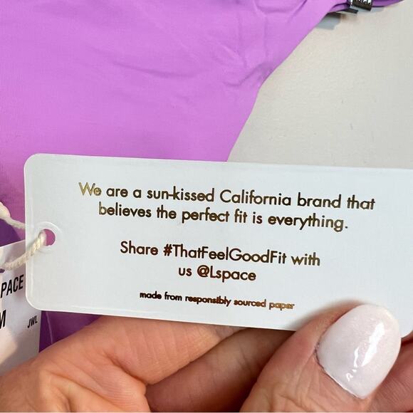 NWT l*space Wilder Bikini Bottom Jewel Purple sz M Bitsy Low Rise Cheeky Summer - Picture 7 of 9